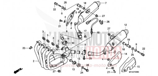 EXHAUST MUFFLER CBF1000A de 2010